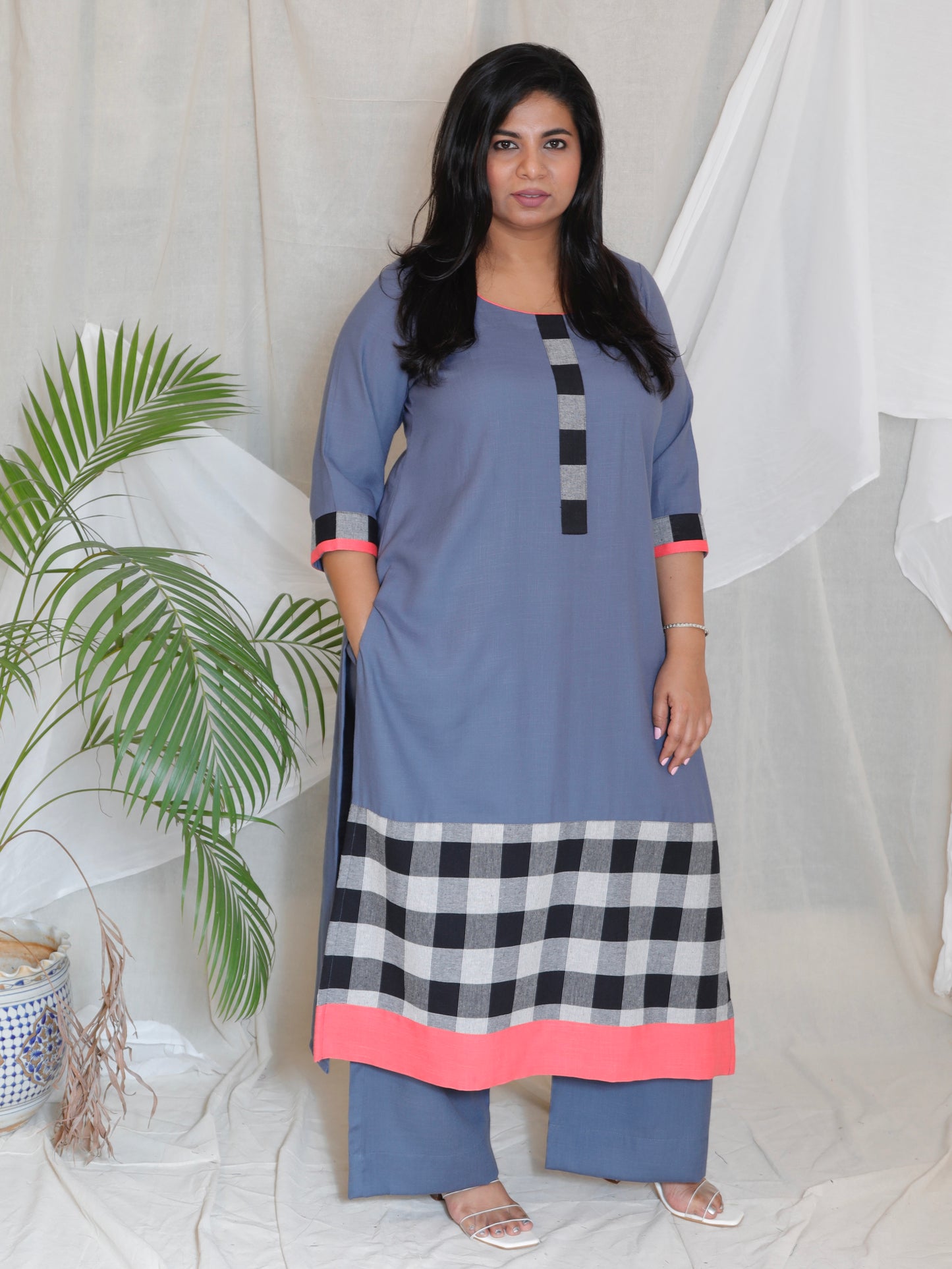 SACHI - Kurta - soft cotton - GREY