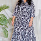 JUHI - Dress - linen cotton - Black & White