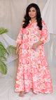 JUHI - Dress - linen cotton - Coral