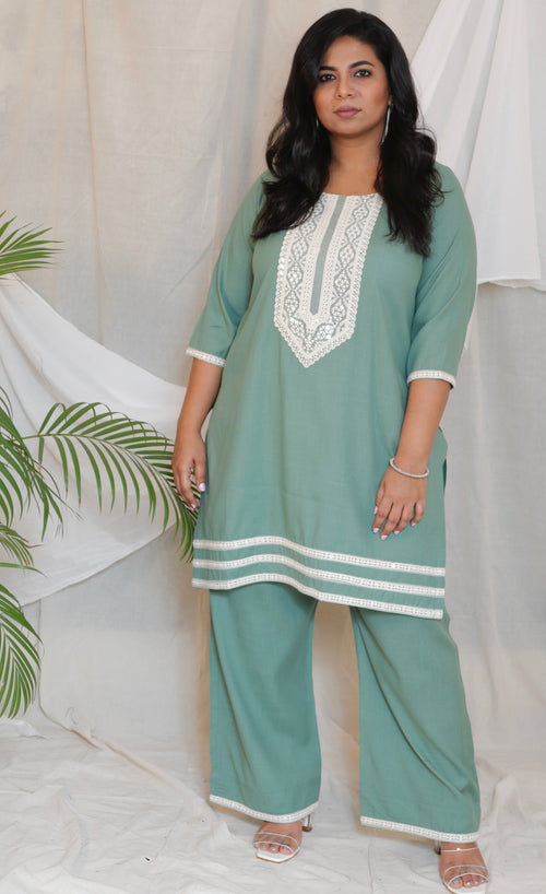 KARINA - CO ORDS - soft cotton - PISTA GREEN