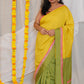 VIDYA - GREEN YELLOW SAREE - CRAPE SILK