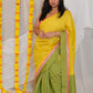 VIDYA - GREEN YELLOW SAREE - CRAPE SILK