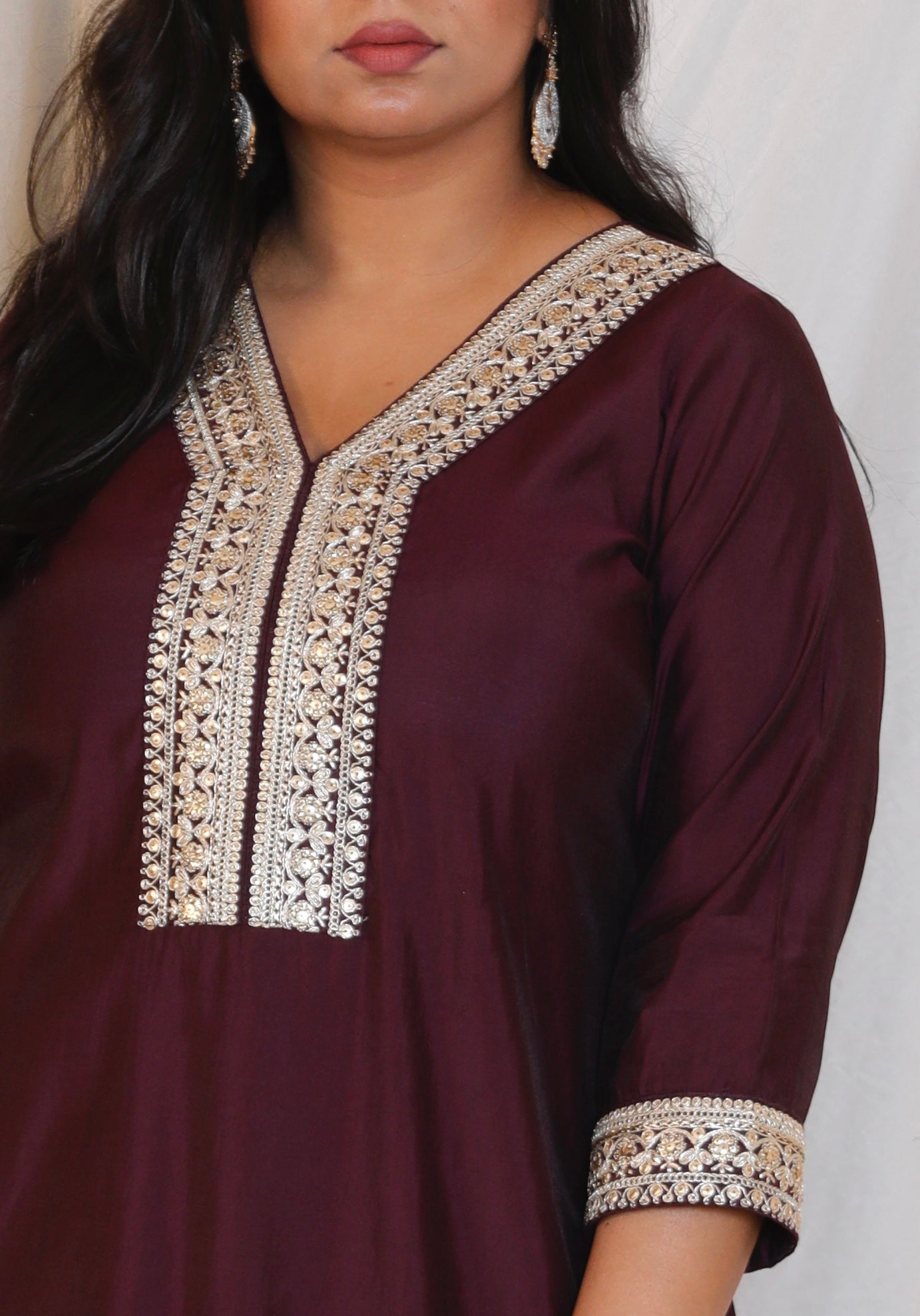 SONA - 3 PC SET - Art SILK with NET DUPATTA - MAJENTA