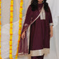 SONA - 3 PC SET - Art SILK with NET DUPATTA - MAJENTA