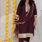 SONA - 3 PC SET - Art SILK with NET DUPATTA - MAJENTA