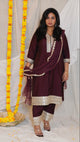 SONA - 3 PC SET - Art SILK with NET DUPATTA - MAJENTA