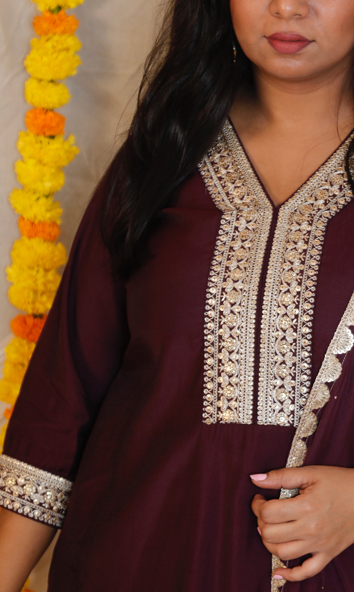 SONA - 3 PC SET - Art SILK with NET DUPATTA - MAJENTA