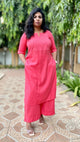 NAINA - Kurta & Pant set - PEACH ( Thread work )