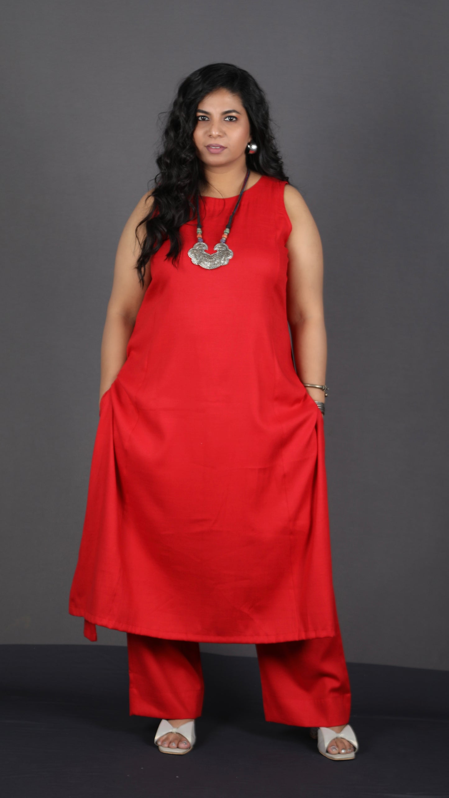 Eshana - 2 pc set - Soft cotton - Red