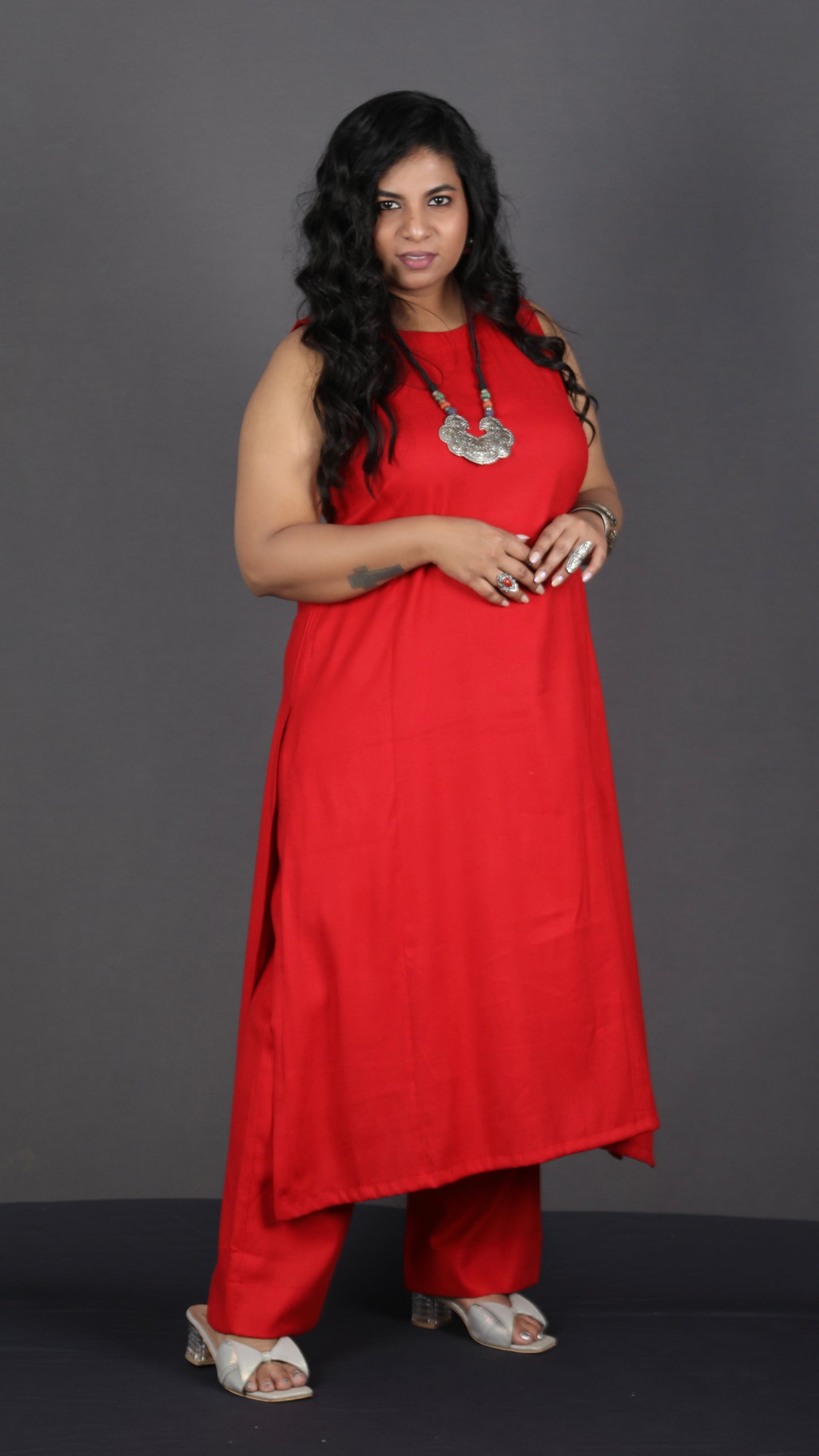 Eshana - 2 pc set - Soft cotton - Red