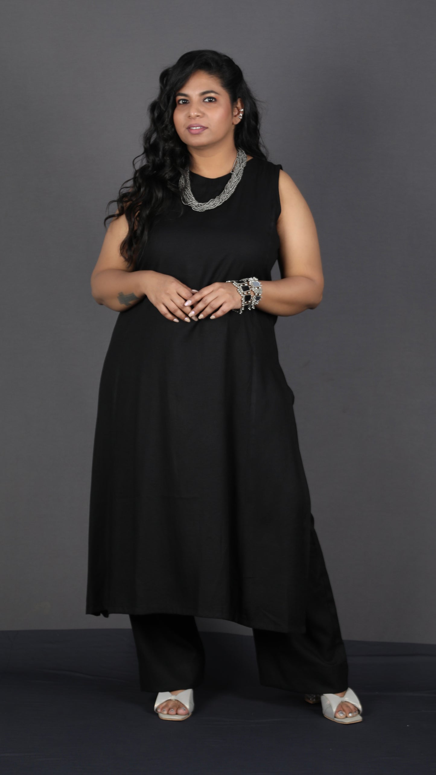 Eshana - 2 pc set - Soft cotton - Black