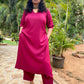 ADYA - ONLY KURTA OR CO ORD SET - MEJENTA SOFT COTTON  ( WITH MUL MUL DUPATTA - OPTIONAL)