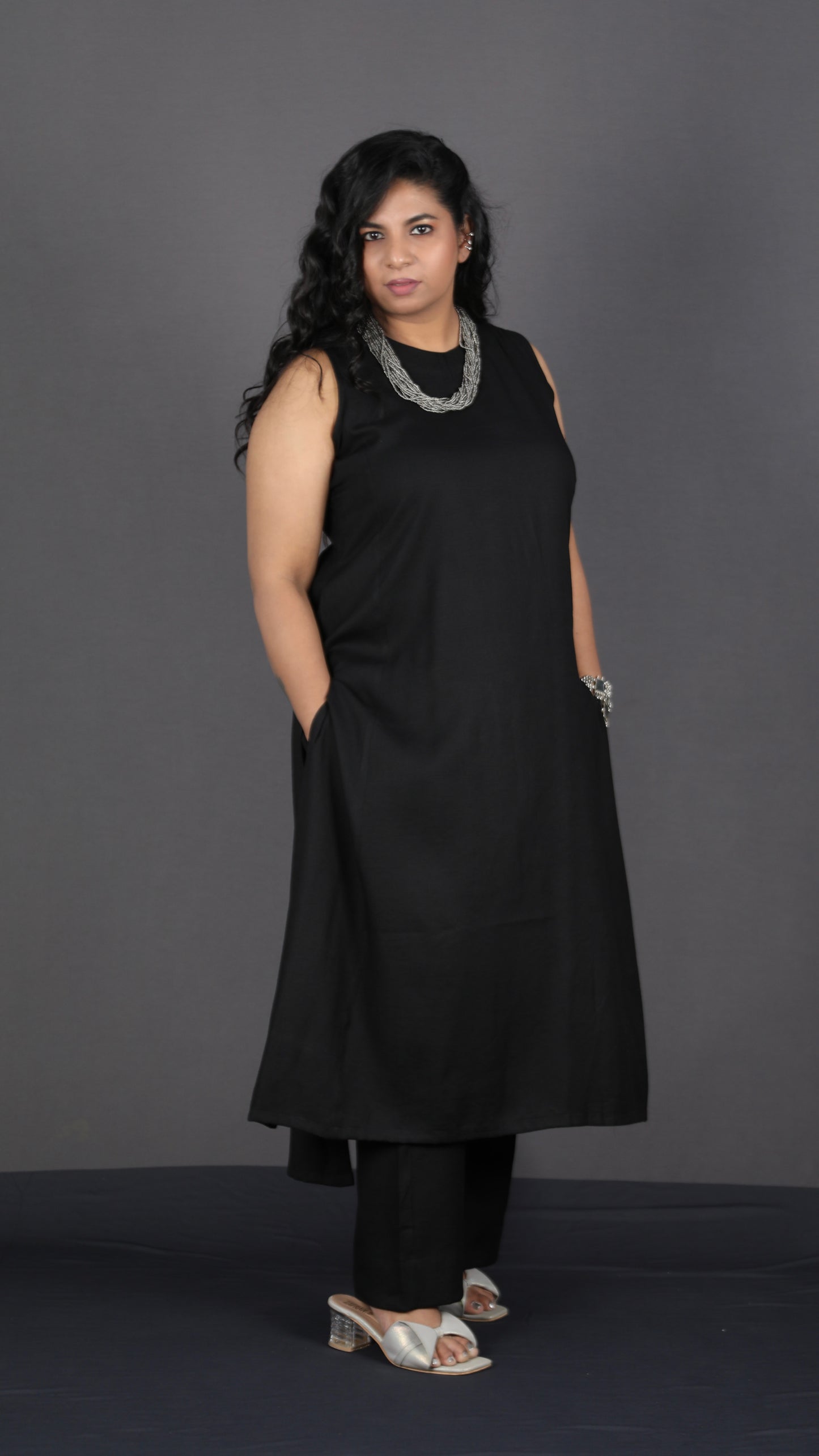 Eshana - 2 pc set - Soft cotton - Black