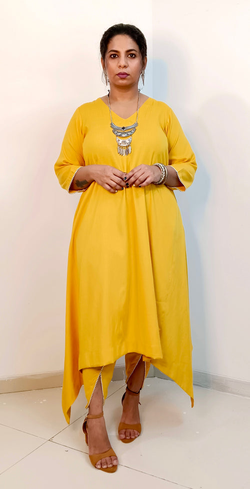 KULFI - YELLOW ( soft cotton ) Buy only kurta or full set