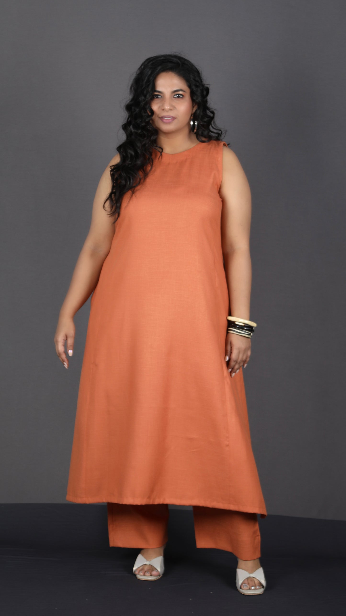 Eshana - 2 pc set - Soft cotton - Orange
