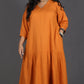 Lysha Gathered Dress - Orange