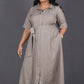 Bella - Shirt dress - Soft cotton - MUD GREY