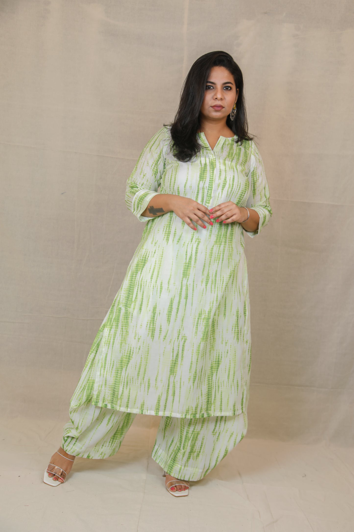 Kiyara - co ord set - Green Shibori - soft cotton