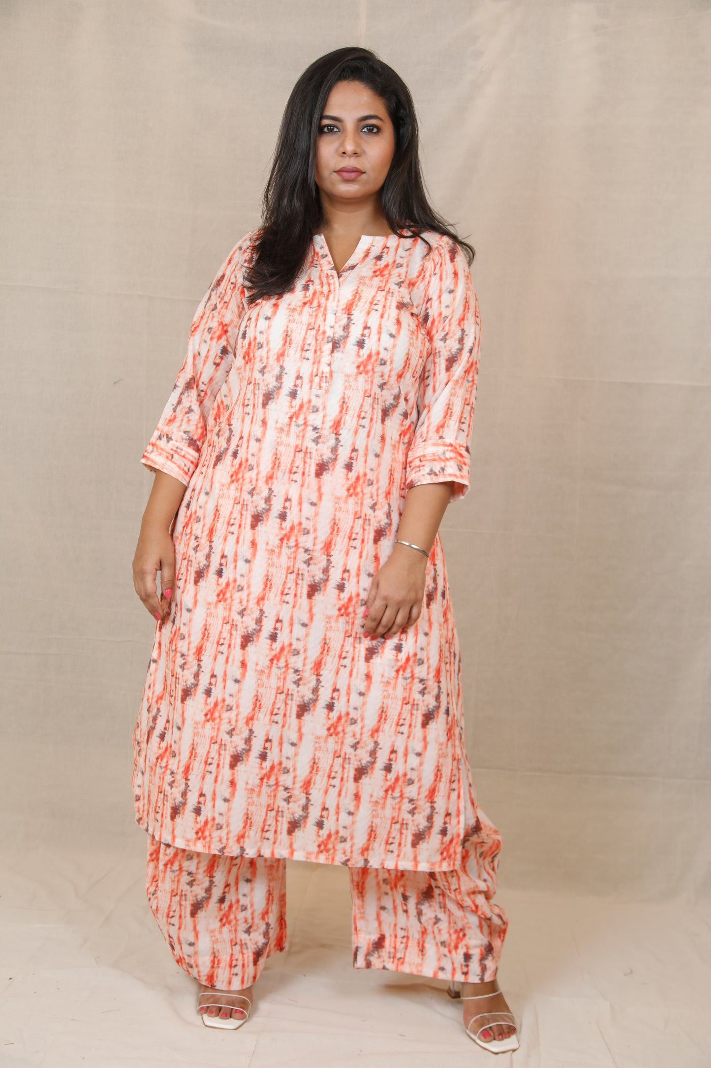 Kiyara - co ord set - Orange Shibori -  SOFT COTTON