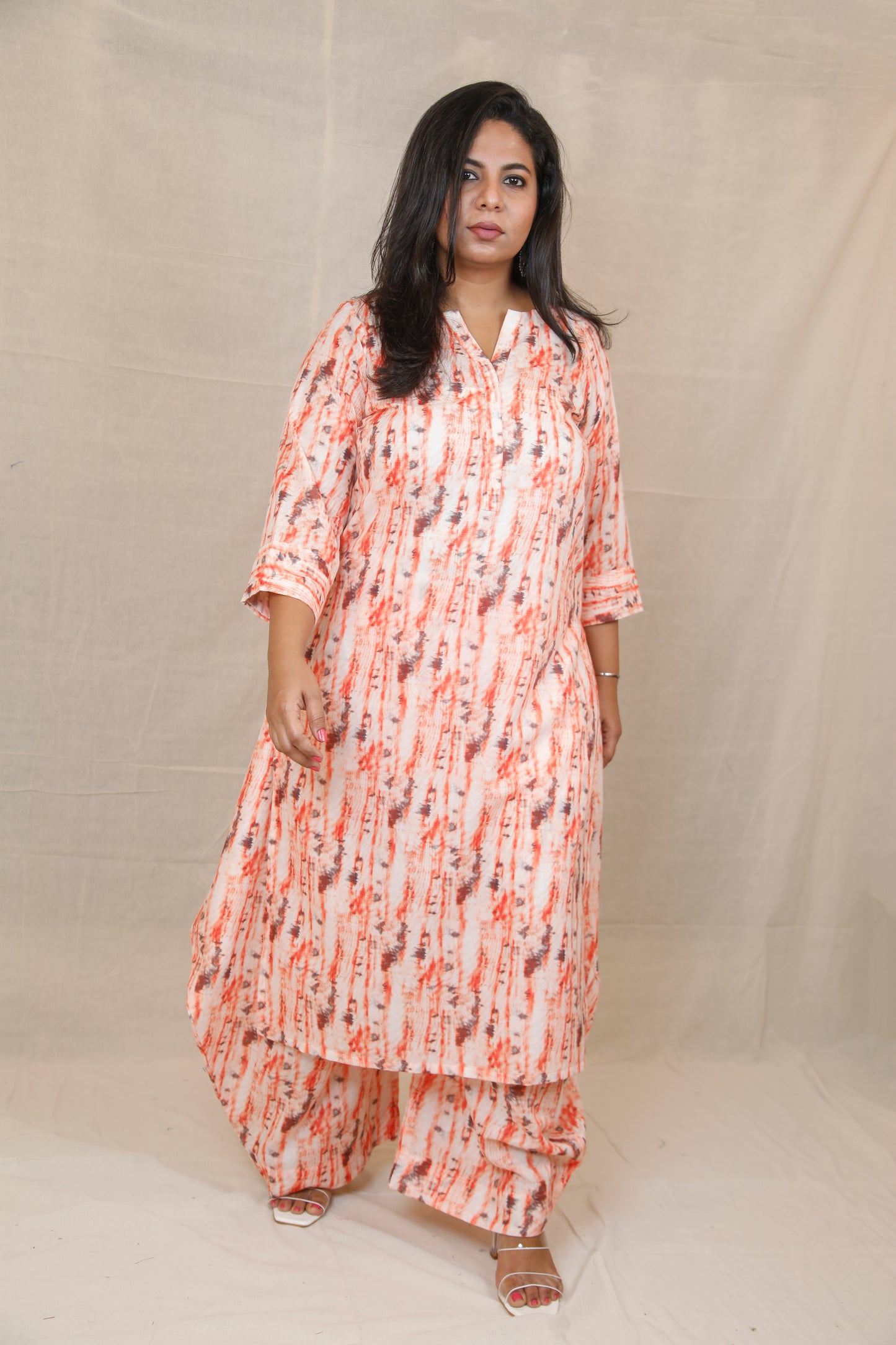 Kiyara - co ord set - Orange Shibori -  SOFT COTTON