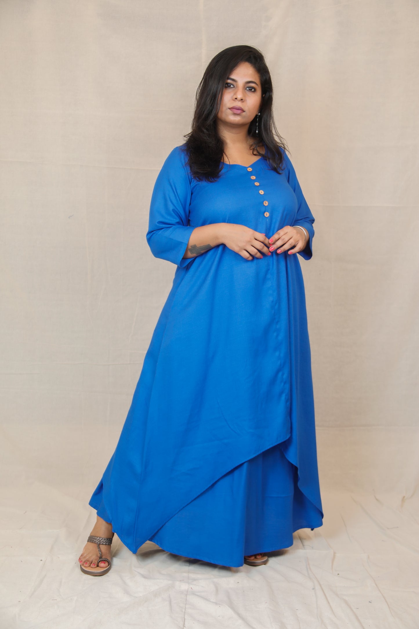 MAHIRA - Kurta & Skirt Set - BLUE - soft cotton