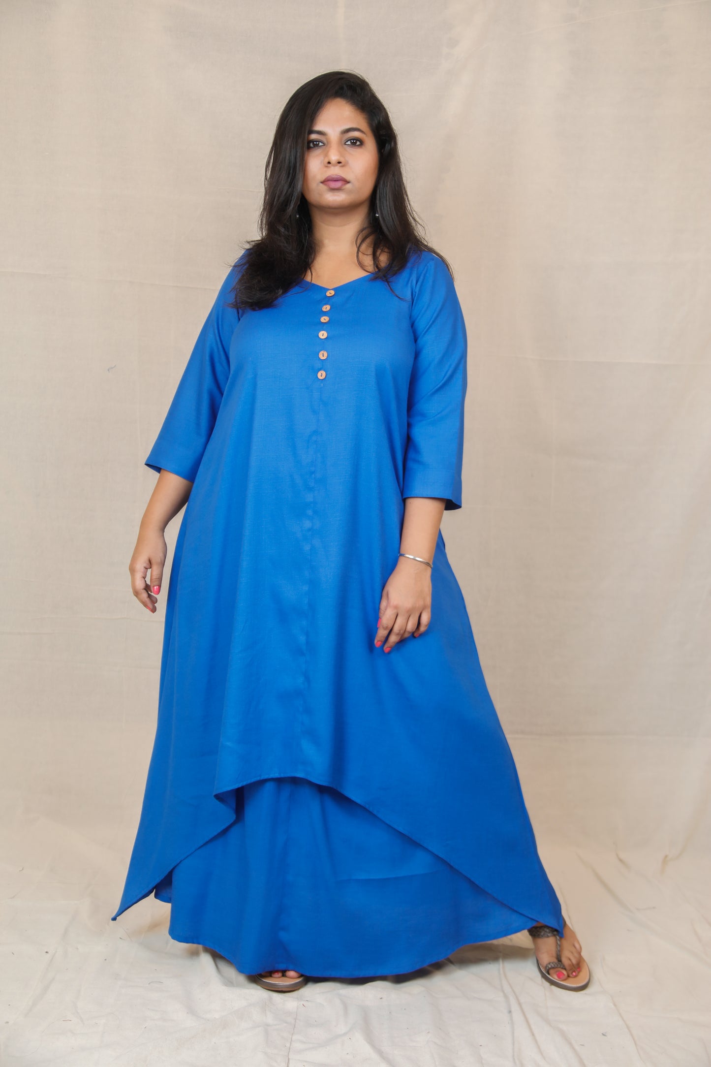 MAHIRA - Kurta & Skirt Set - BLUE - soft cotton