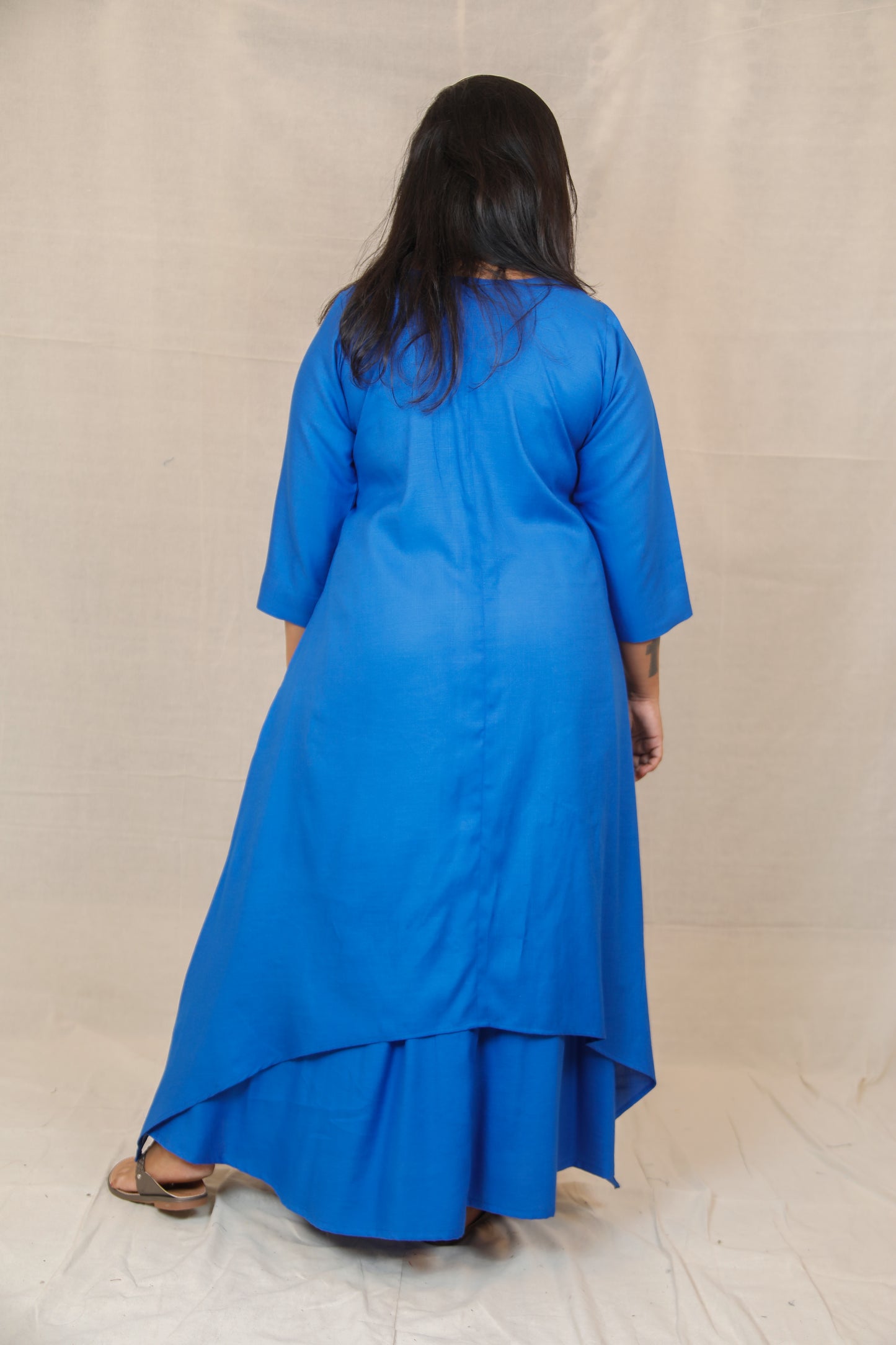 MAHIRA - Kurta & Skirt Set - BLUE - soft cotton