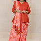 RIDHI - Mul Mul Cotton Saree - Pink Abstract + Kurti Optional