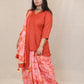 RIDHI - Mul Mul Cotton Saree - Pink Abstract + Kurti Optional