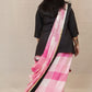RIDHI - Mul Mul Cotton Saree - Pink Checks+ Kurti Optional