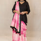 RIDHI - Mul Mul Cotton Saree - Pink Checks+ Kurti Optional