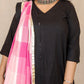 RIDHI - Mul Mul Cotton Saree - Pink Checks+ Kurti Optional