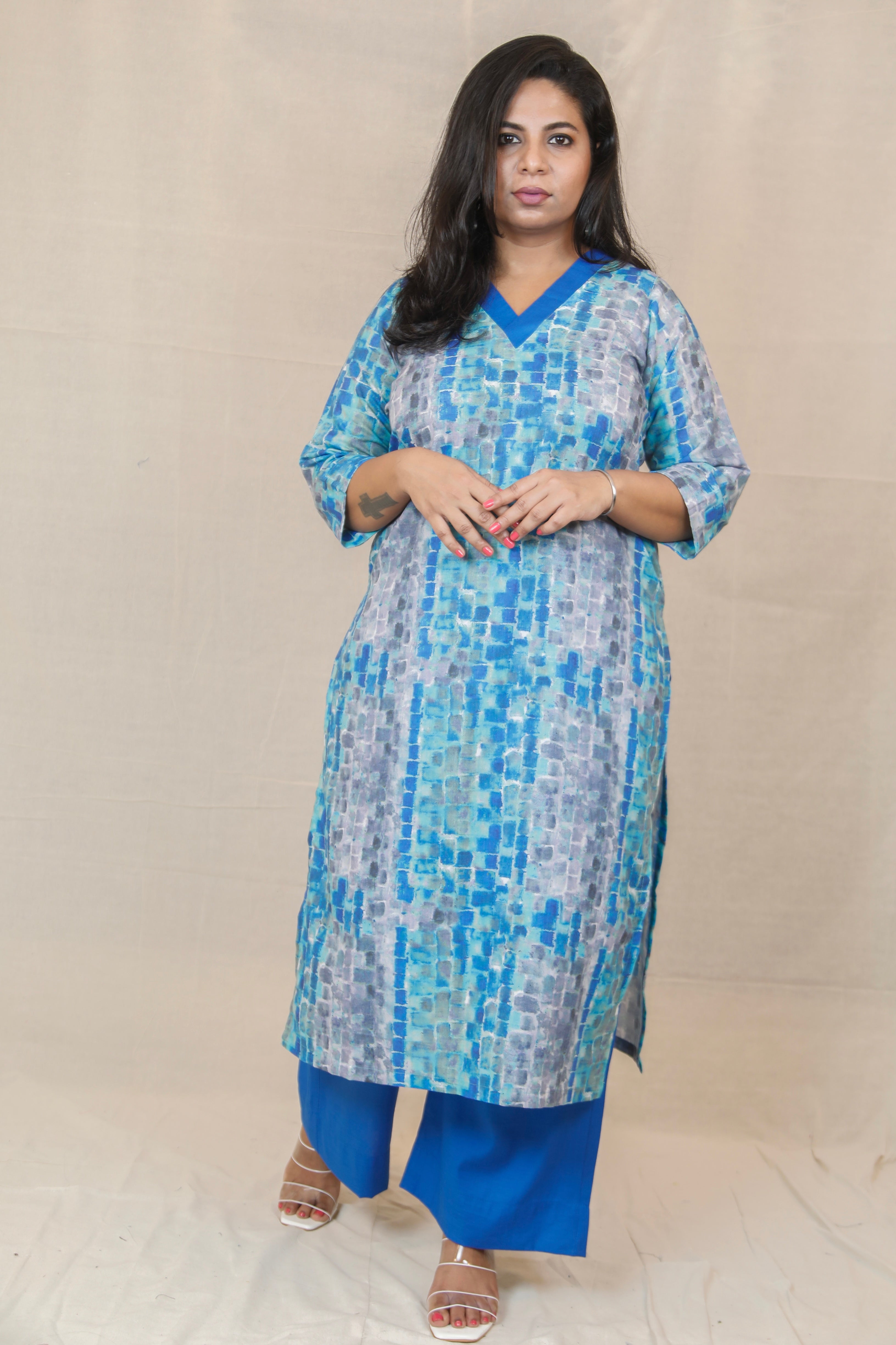 Arya - co ord set - Blue - SOFT COTTON – BANJARA FUNK