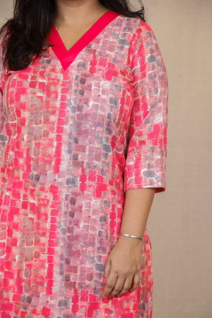 Arya - Only KURTA - Pink -  SOFT COTTON