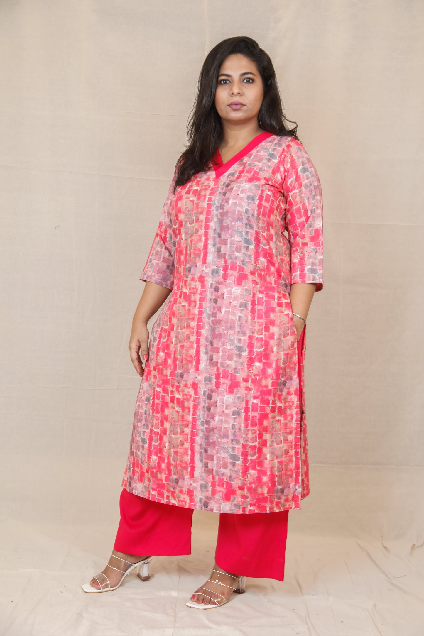 Arya - Only KURTA - Pink -  SOFT COTTON