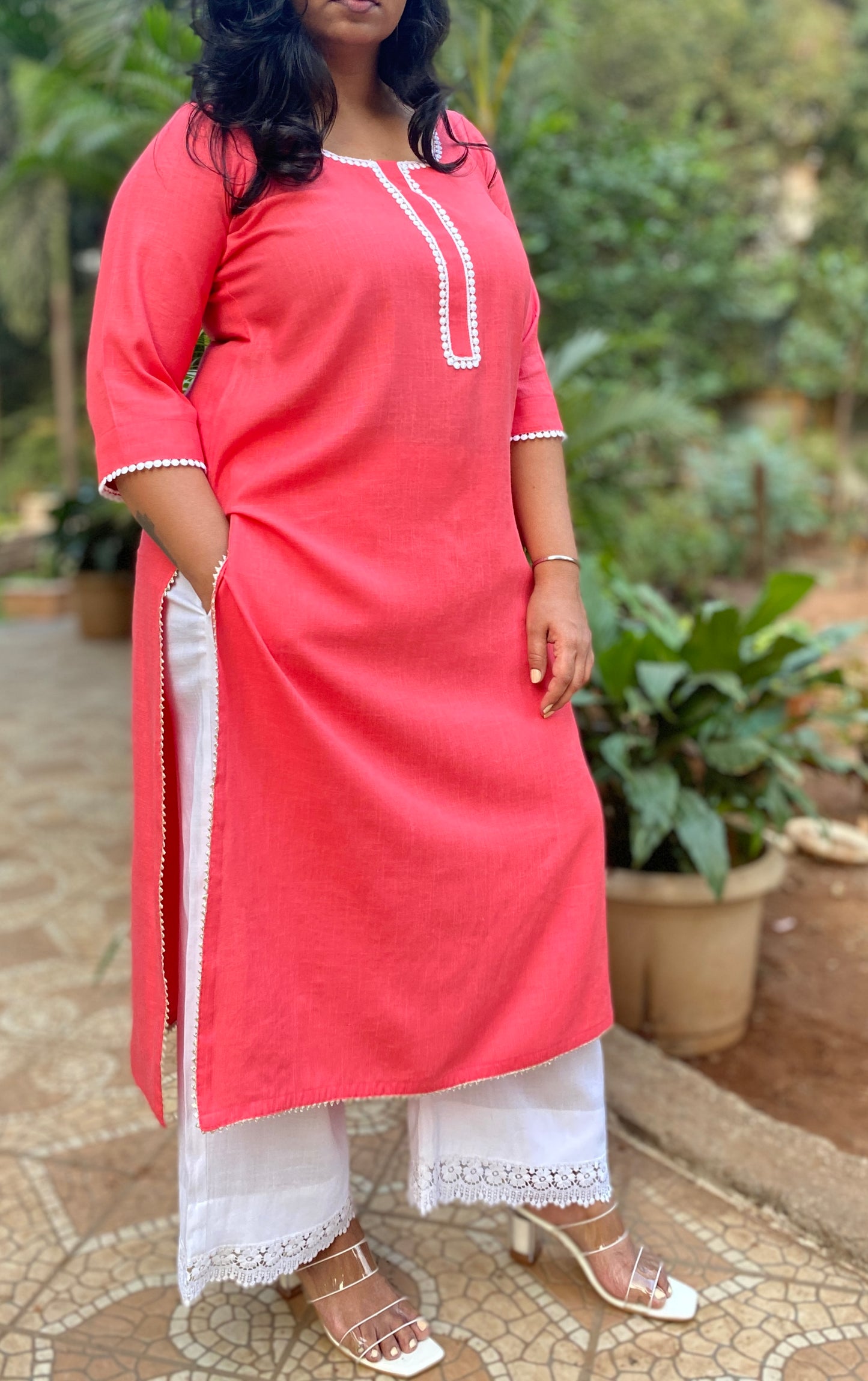 JIA - Only Kurta - Peach soft cotton
