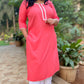 JIA - Only Kurta - Peach soft cotton