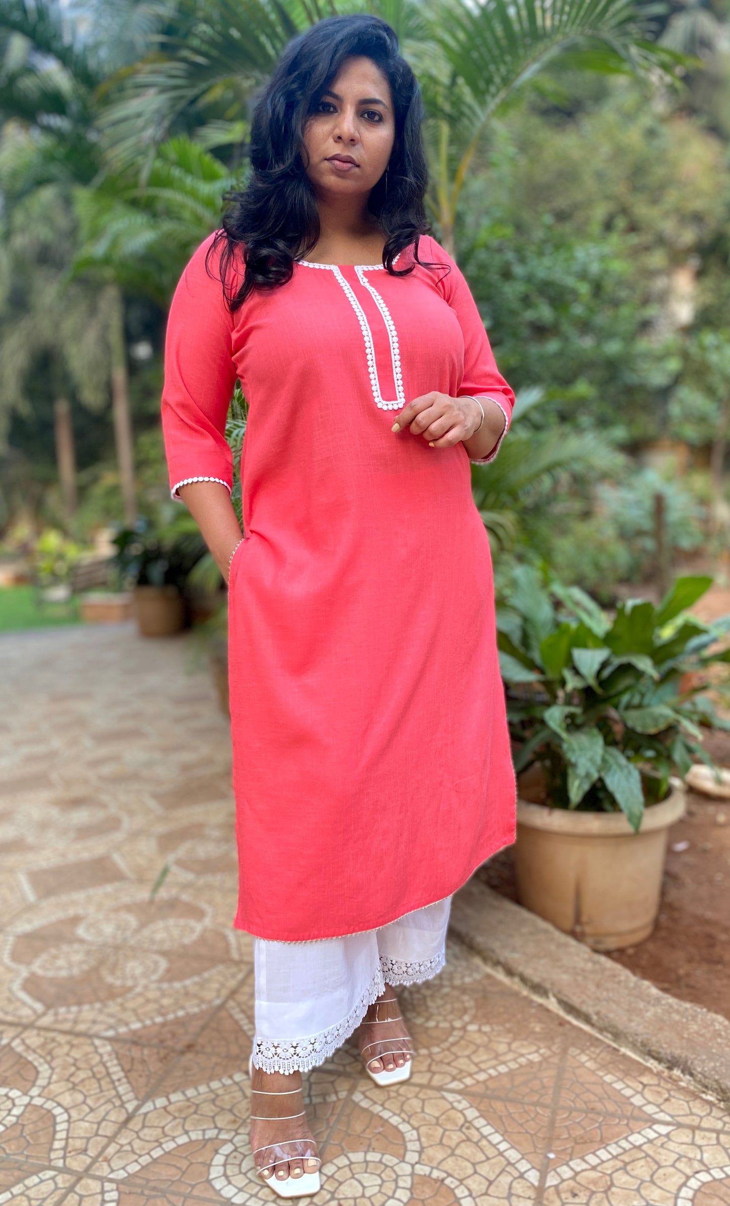 JIA - Only Kurta - Peach soft cotton