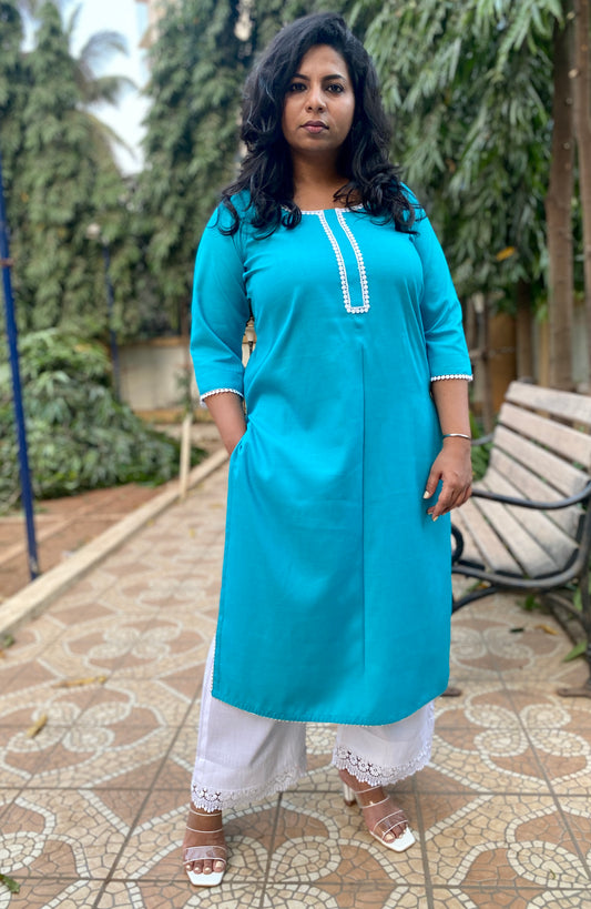 JIA - Only Kurta - BLUE soft cotton