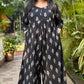 AFREEN - JUMPSUIT - Black Ikkat cotton