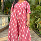 AFREEN - JUMPSUIT - Peach Ikkat cotton