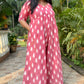 AFREEN - JUMPSUIT - Peach Ikkat cotton