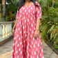 AFREEN - JUMPSUIT - Peach Ikkat cotton