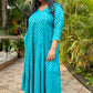 Muskaan - Anarkali SET - BLUE - Cotton Boota - Chiffon dupatta optional