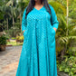 Muskaan - Anarkali SET - BLUE - Cotton Boota - Chiffon dupatta optional