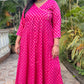 Muskaan - Anarkali kurta Set - Pink - Cotton Boota - Chiffon dupatta optional