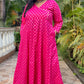 Muskaan - Anarkali kurta Set - Pink - Cotton Boota - Chiffon dupatta optional