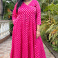 Muskaan - Anarkali kurta Set - Pink - Cotton Boota - Chiffon dupatta optional