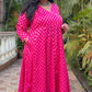Muskaan - Anarkali kurta Set - Pink - Cotton Boota - Chiffon dupatta optional