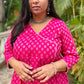 Muskaan - Anarkali Set - Pink - Cotton Boota + Pant  + Chiffon dupatta optional
